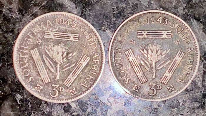 SA Union silver 3d threepence 1943 (1 bid takes all)