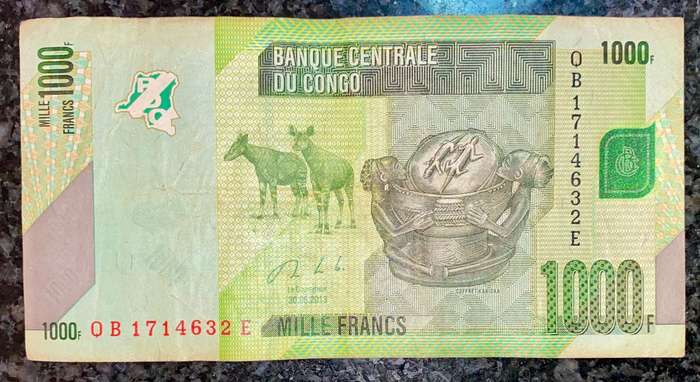 Congo 1000 francs 2013