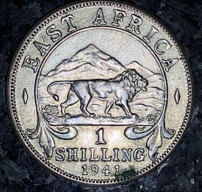 East Africa Silver 1 shilling 1941 WW2