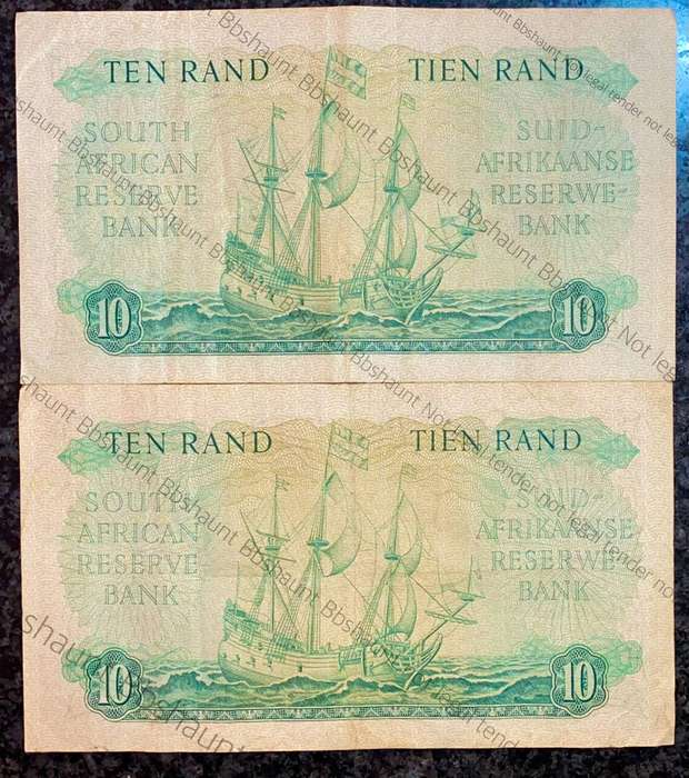 Set Of R10 Both Governor's MH DE Kock & G Rissik 1961-1962 (1 bid takes all)