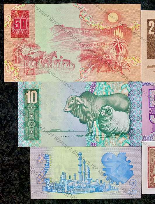 COMPLETE SET OF GPC DE KOCK & DECIMALS UNC-EF R50 TO R2 - 1980s(R1 TW DE JONGH 1975)1 BID TAKES AL