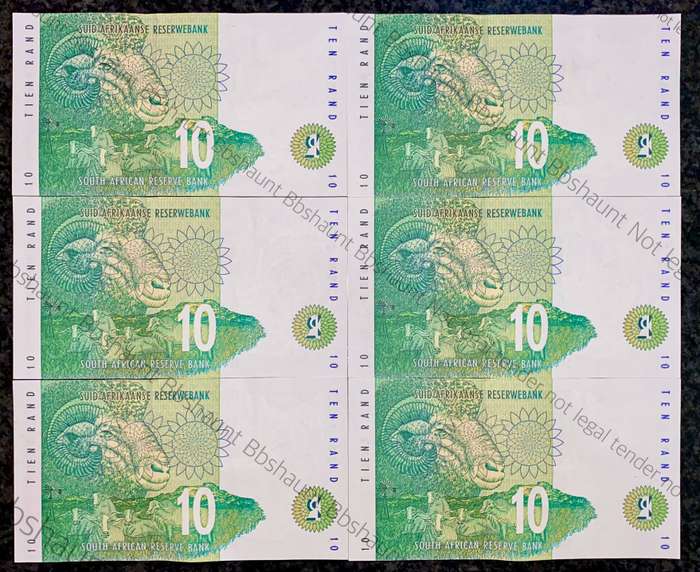 CL Stals. R10 -- in sequence DS2022401-406 Elephant wtm 2nd issue 1993 unc-aunc (1 bid takes all)