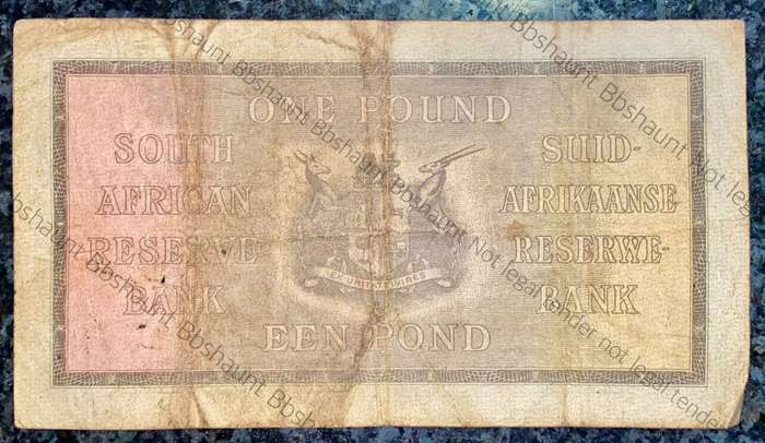 J POSTMUS 1 POUND 29TH APRIL 1939 ENG/AFR A89 FIRST ISSUE