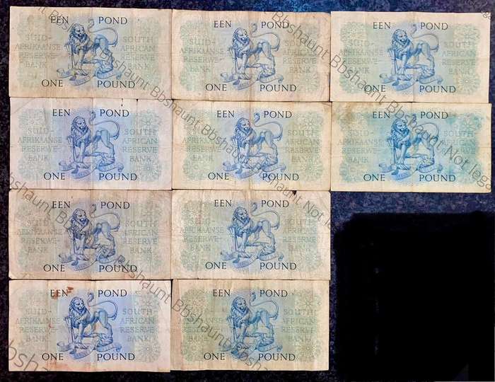 Complete set MH DE KOCK 1 pound 1950 to 1959 (1 bid takes all)