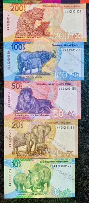 L Kganyago very low matching numbers -- AA00000155 --2023 unc in original S A Reserve bank folder
