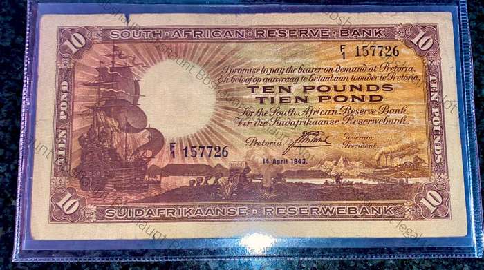 J Postmus Graded 10 pound F1 - 14th April 1943 SANGS graded