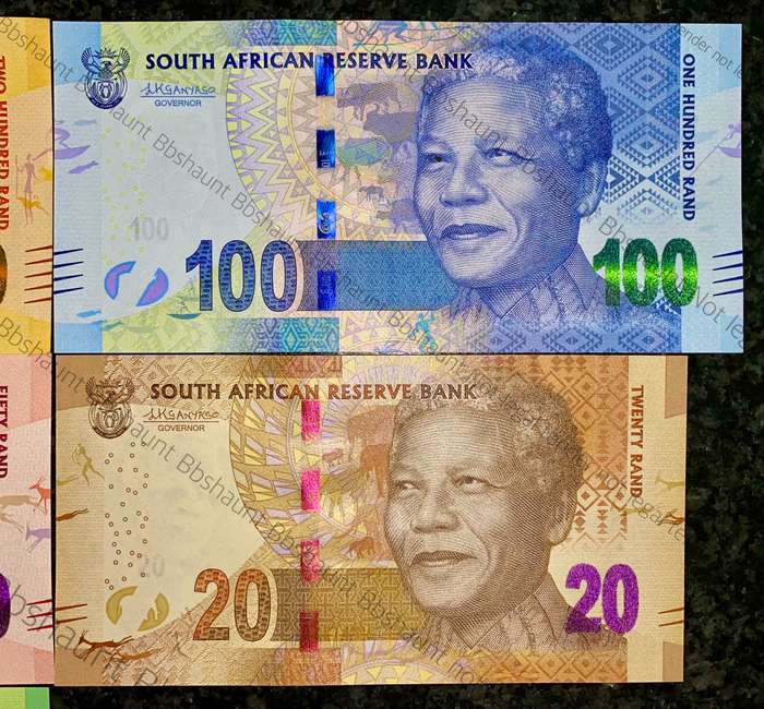 COMPLETE SET L KGANYAGO R200 TO R10 - FIRST ISSUE 2018 UNC-AUNC MANDELA WTM
