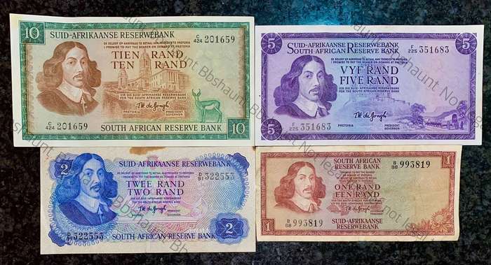 Complete Set Tw De Jongh R10 to R1 - good condition 1967-1975(1 bid takes all)