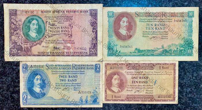 Complete Set R20 TO R1 - MH De Kock & G Rissik 1961-1962 (1 bid takes all)