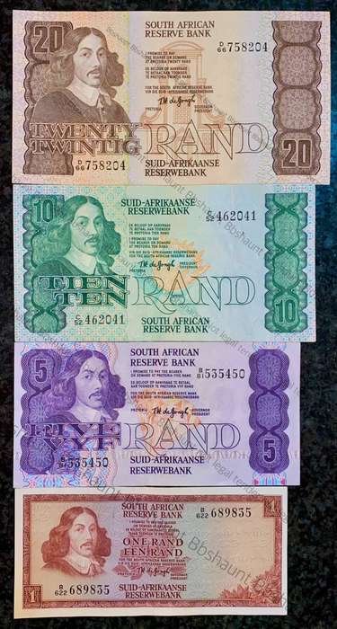 Tw De Jongh. Set R20 to R1 -- 4th issue 1978 -- R1 - 3rd issue 1975 (1 bid takes all)
