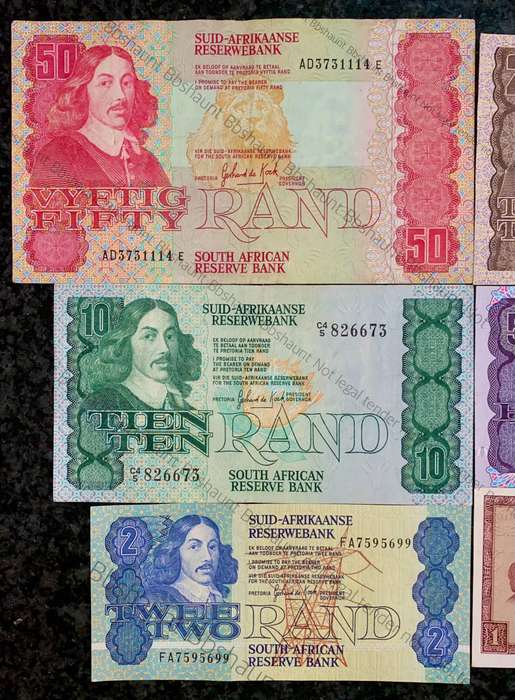 Complete Set GPC De Kock & decimals R50 TO R2 - Good Condition (R1 De Jongh 1973) (1 bid takes all)