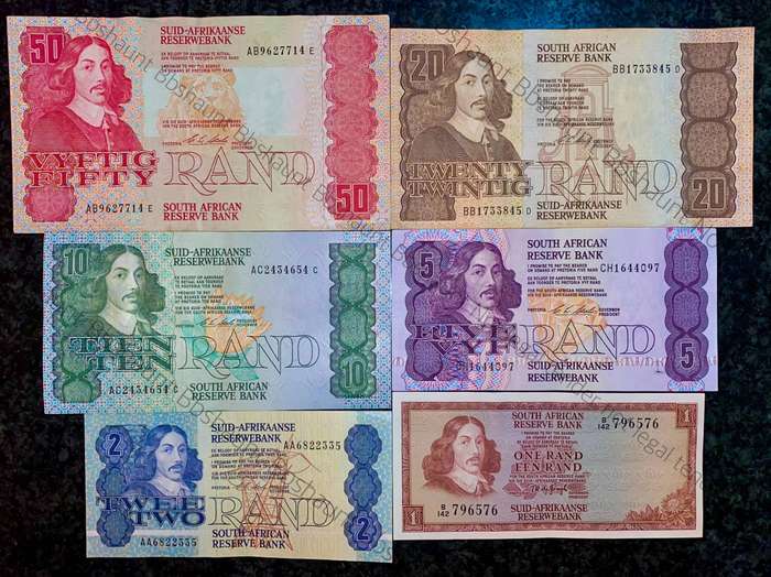 Complete Set CL Stals R50 to R2AA  good condition 1st issue 1990 (R1 TW De Jongh) (1 bid takes all)