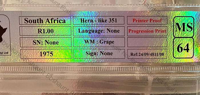 Very Scarce GRAPE wtm Graded R1 - 1966-1975 Printers Proof Progressive Print - Specimen SANGS MS64