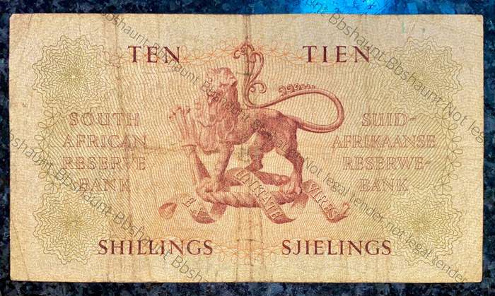 Mh De Kock. 10 shillings 4-2-1959 -- A175