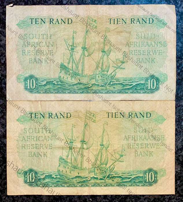 Set Of R10 Both Governor's MH DE Kock & G Rissik 1961-1962 (1 bid takes all)