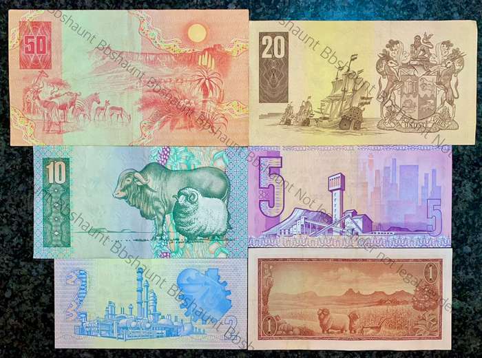 Complete Set GPC De Kock & Decimals R50 TO R2 - 1980s (R1 de Jongh 1975) (1 bid takes all)