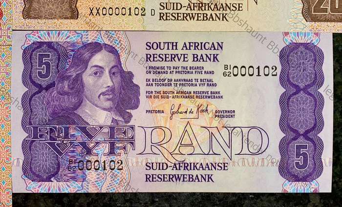 South Africa Set Low Matching Number 0000102 with Replacements XX0000102 Gem Unc