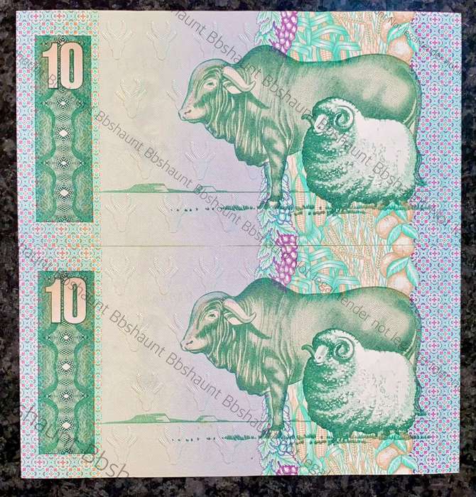 GPC De Kock. R10 in sequence BA9659774-773 aunc 3rd issue 1985 (1 bid takes all)