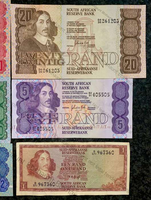 Complete Set GPC De Kock & decimals R50 TO R2 - Good Condition (R1 De Jongh 1973) (1 bid takes all)