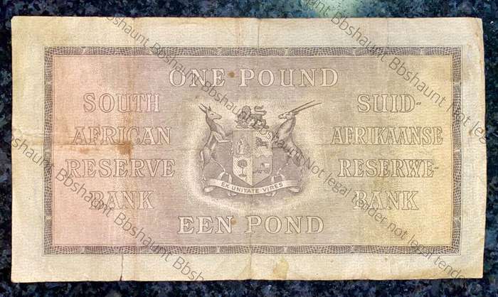 J POSTMUS 1 POUND 17TH NOVEMBER 1944 ENG/AFR A145 FIRST ISSUE VAN RIEBEECK WTM