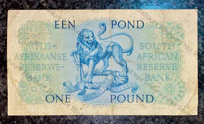 Mh De Kock. 1 pound Pretoria 1959-02-20 - B390