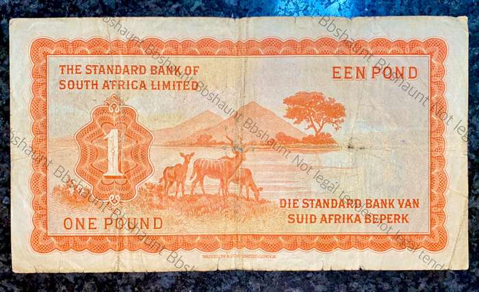 South West Africa 1 pound 15th June 1959 Standard Bank