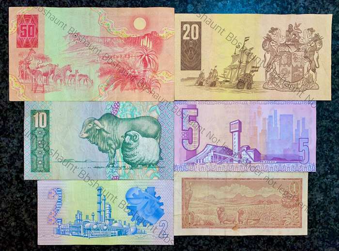 Complete Set GPC De Kock & Decimals R50 TO R2 - 1980s (R1 de Jongh 1975) (1 bid takes all)