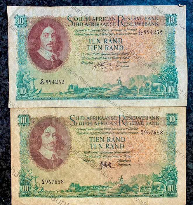 Set Of R10 Both Governor's MH DE Kock & G Rissik 1961-1962 (1 bid takes all)