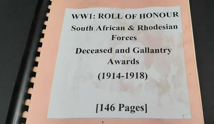 ** WW1 Roll of Honour -South African & Rhodesian Forces (1914-18) Deceased & Awards. *