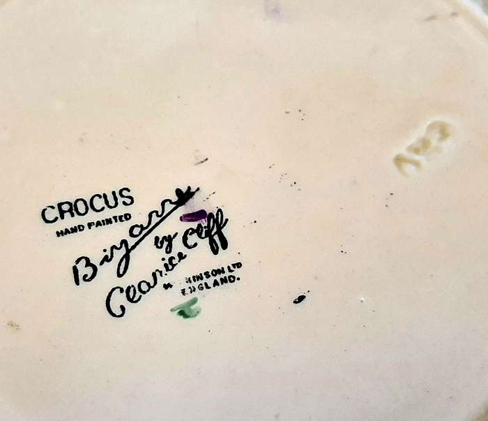 1920s Clarice Cliff Bizarre Series 'Autumn Crocus' Handpainted Charger Type I