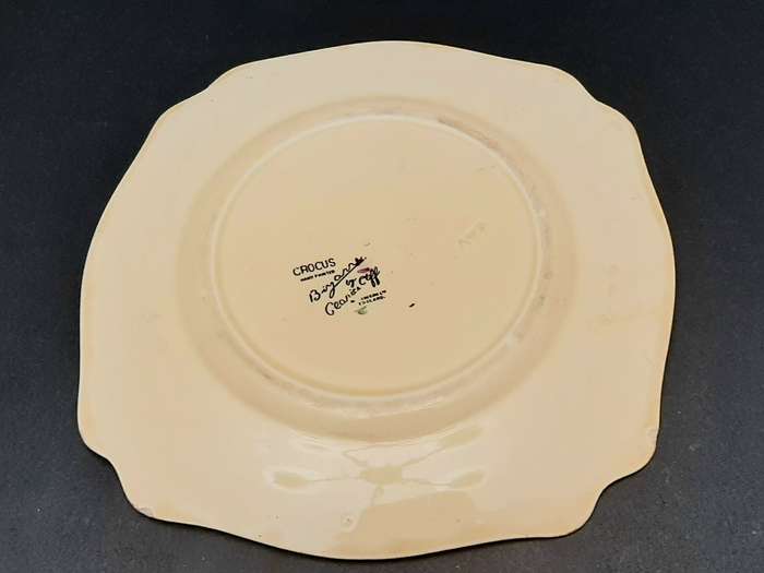 1920s Clarice Cliff Bizarre Series 'Autumn Crocus' Handpainted Charger Type I