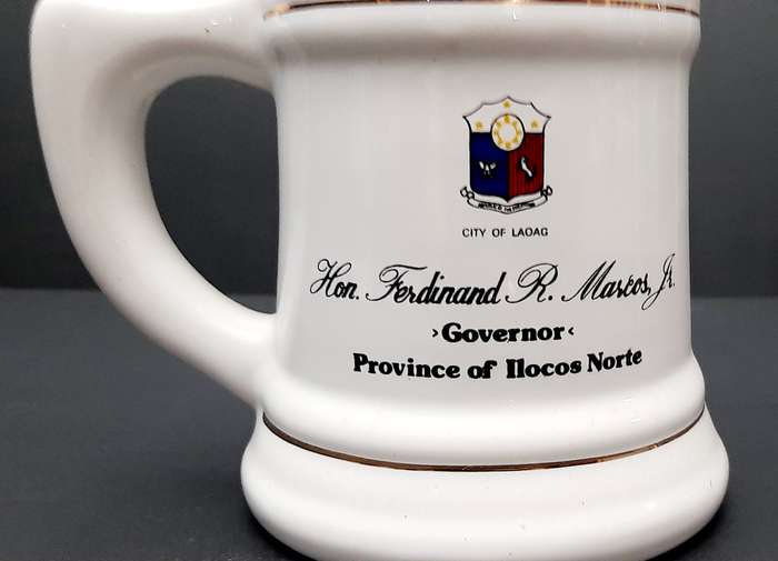 ** 1970s Phillipines Military Authority: Gov. Ferdinand R. Marcos Jnr. Ceramic Mug (18cm).**