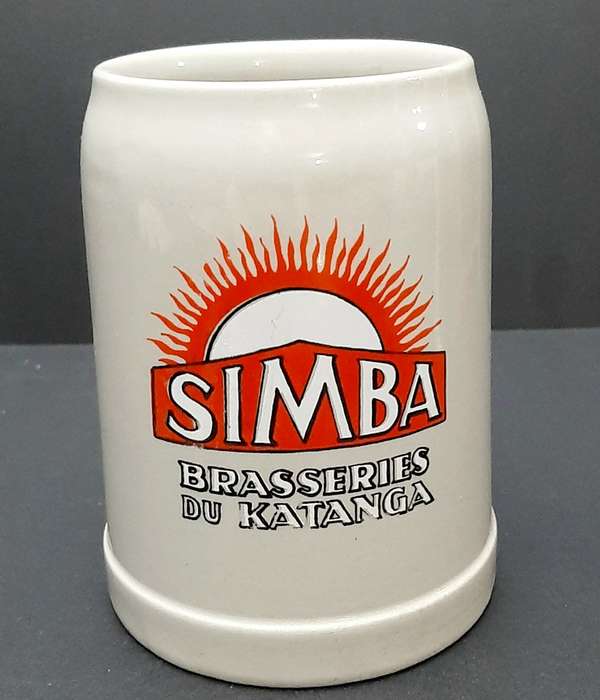 **1950s Belgian Congo: Simba Breweries 'Katanga' Ceramic Tankard (18cm).**