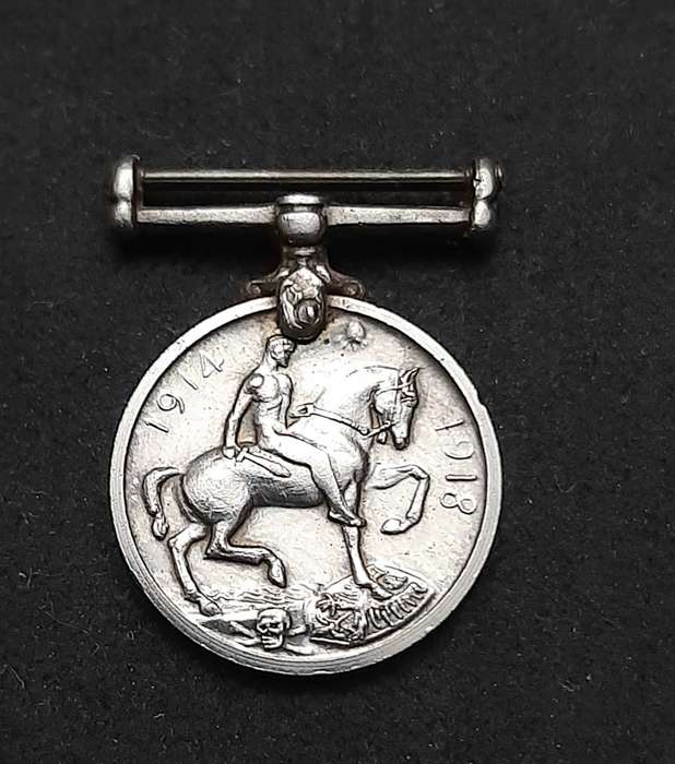 **WW1: .925 Silver Miniature British War Medal N/R (4,5g)**
