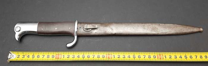 Rare WW1 German KS98 Schütztruppe Sawback Bayonet with Scabbard (1903)