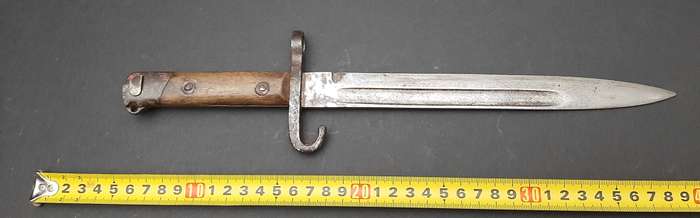 RARE : Austro-Hungarian Steyr Officer's M1886 Bayonet with Scabbard and Frog (36cm)