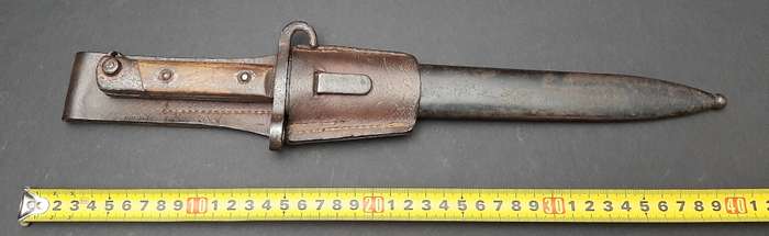 RARE : Austro-Hungarian Steyr Officer's M1886 Bayonet with Scabbard and Frog (36cm)