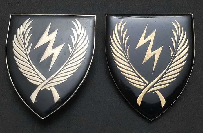 **RARE Border War : 1980s SADF  11 S.A.I.  Lucite Flashes Pair ( Pins Intact) **