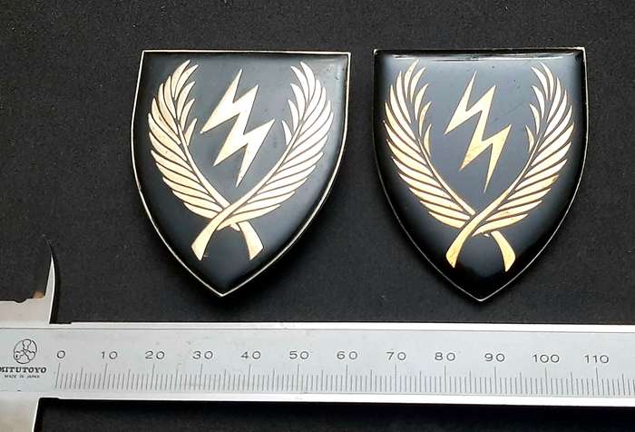 **RARE Border War : 1980s SADF  11 S.A.I.  Lucite Flashes Pair ( Pins Intact) **