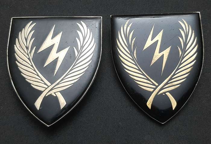 **RARE Border War : 1980s SADF  11 S.A.I.  Lucite Flashes Pair ( Pins Intact) **