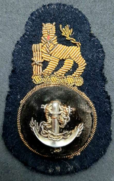 **Border War : 1960s SA Navy  Ratings Embroidered Bullion Cap Badge **