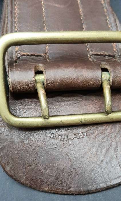 WW2 UDF Officer's Leather Sam Browne Belt Assembly with Cross-Strap 34" SA Issue