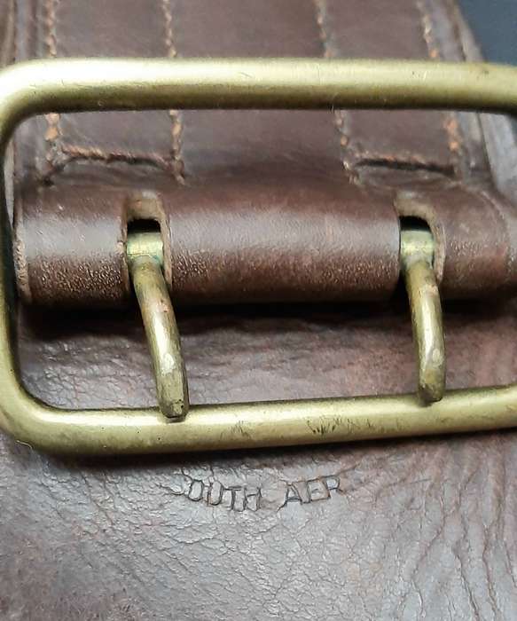 WW2 UDF Officer's Leather Sam Browne Belt Assembly with Cross-Strap 34" SA Issue