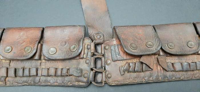 WW1 Ottoman Turkish M1893/1903 Mauser Leather Bandolier Equipment Set