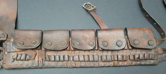 WW1 Ottoman Turkish M1893/1903 Mauser Leather Bandolier Equipment Set