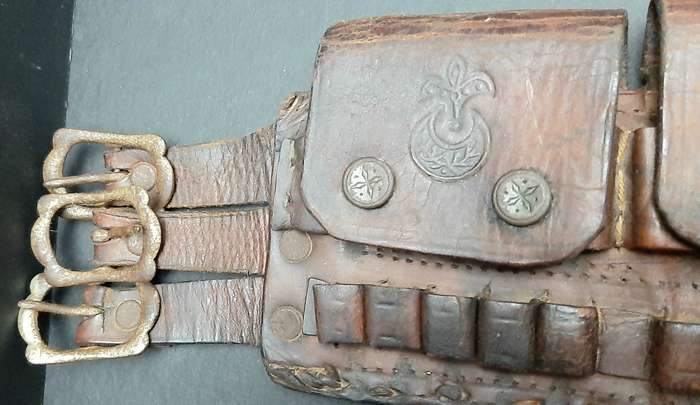 WW1 Ottoman Turkish M1893/1903 Mauser Leather Bandolier Equipment Set