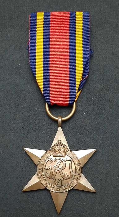 **RARE WW2 British: Burma Star Campaign Medal w/ Ribbon (Ex-Mount).**