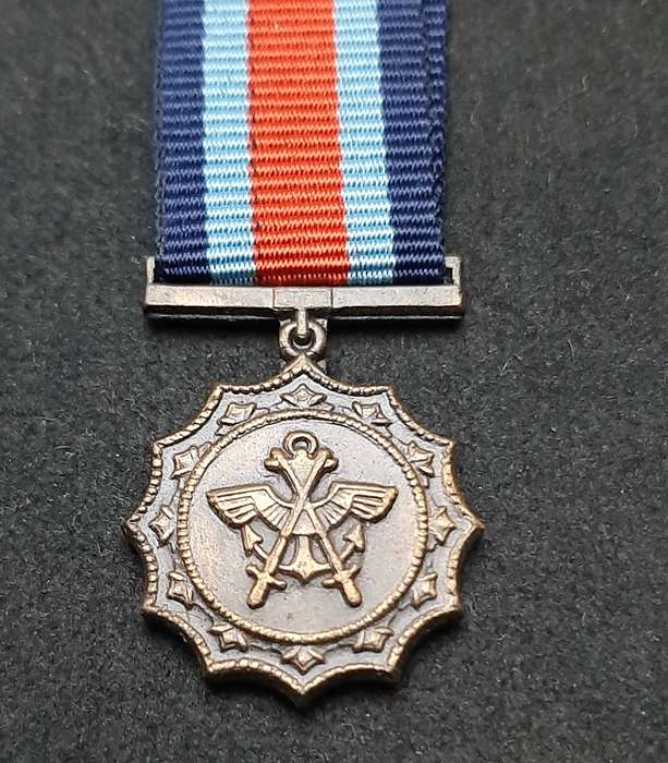 Border War 1970s SADF: Miniature Military Merit Medal w/ Ribbon