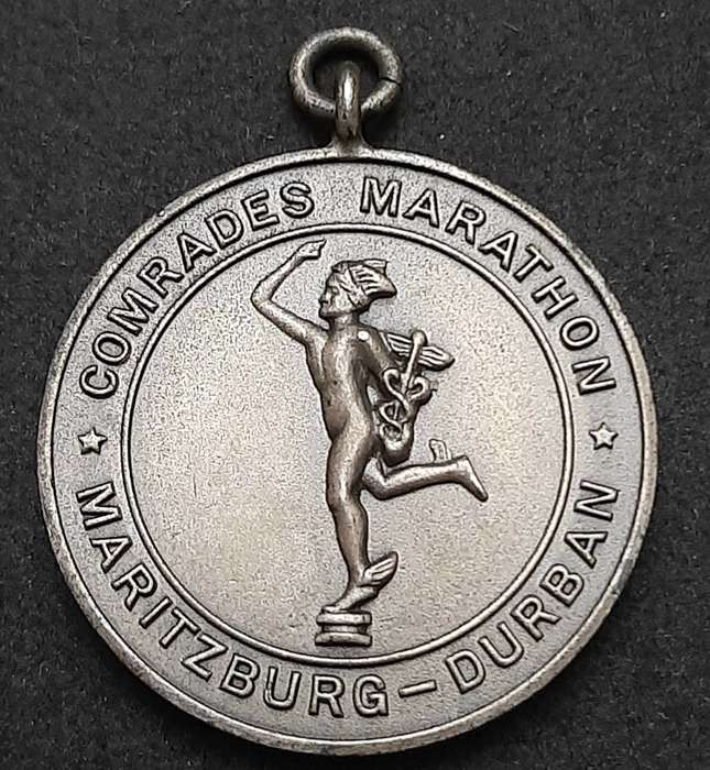 RARE 1963 : SA Comrade's Marathon .925 Silver Medal (INSCRIBED 66th Place).