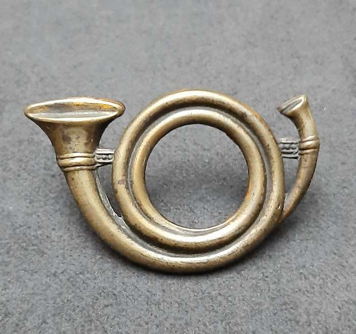 RARE: Franco-Prussian War , French Carbinier Brass Cartridge Box Badge ( Lugs Intact).